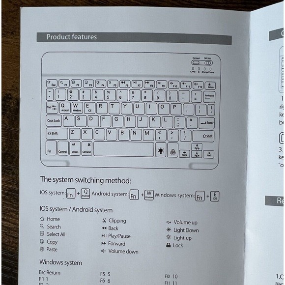 Compact Thin Wireless Bluetooth Keyboard Backlit w Manual Black Lightweight Smal - Picture 9 of 12